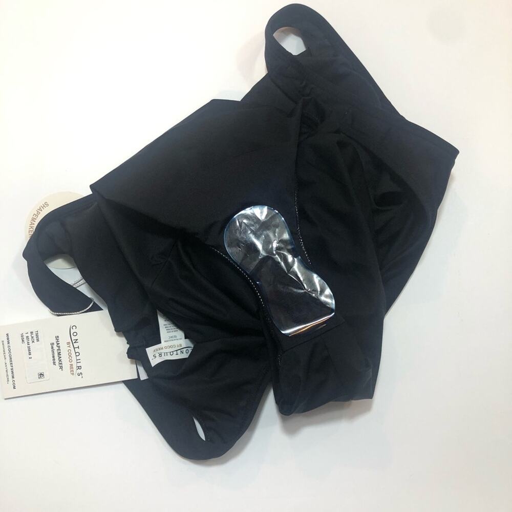 Coco Reef Black shirred v neck one piece swimsuit Size 10 - Picture 7 of 7